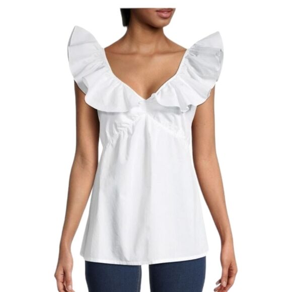 FRENCH‎ CONNECTION Azana Ruffle Empire Top SIZE 8 - Picture 9 of 13